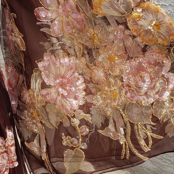 Ruben Panis Dress Vintage 1980's Silk Chiffon Gown - Picture 10 of 16